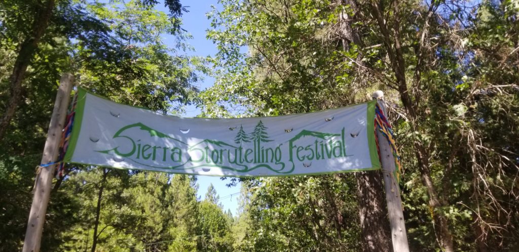 Sierra storytelling banner amidst trees